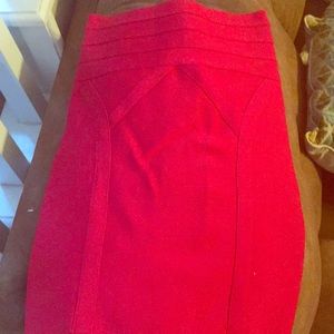 Red Body Con Bebe Skirt